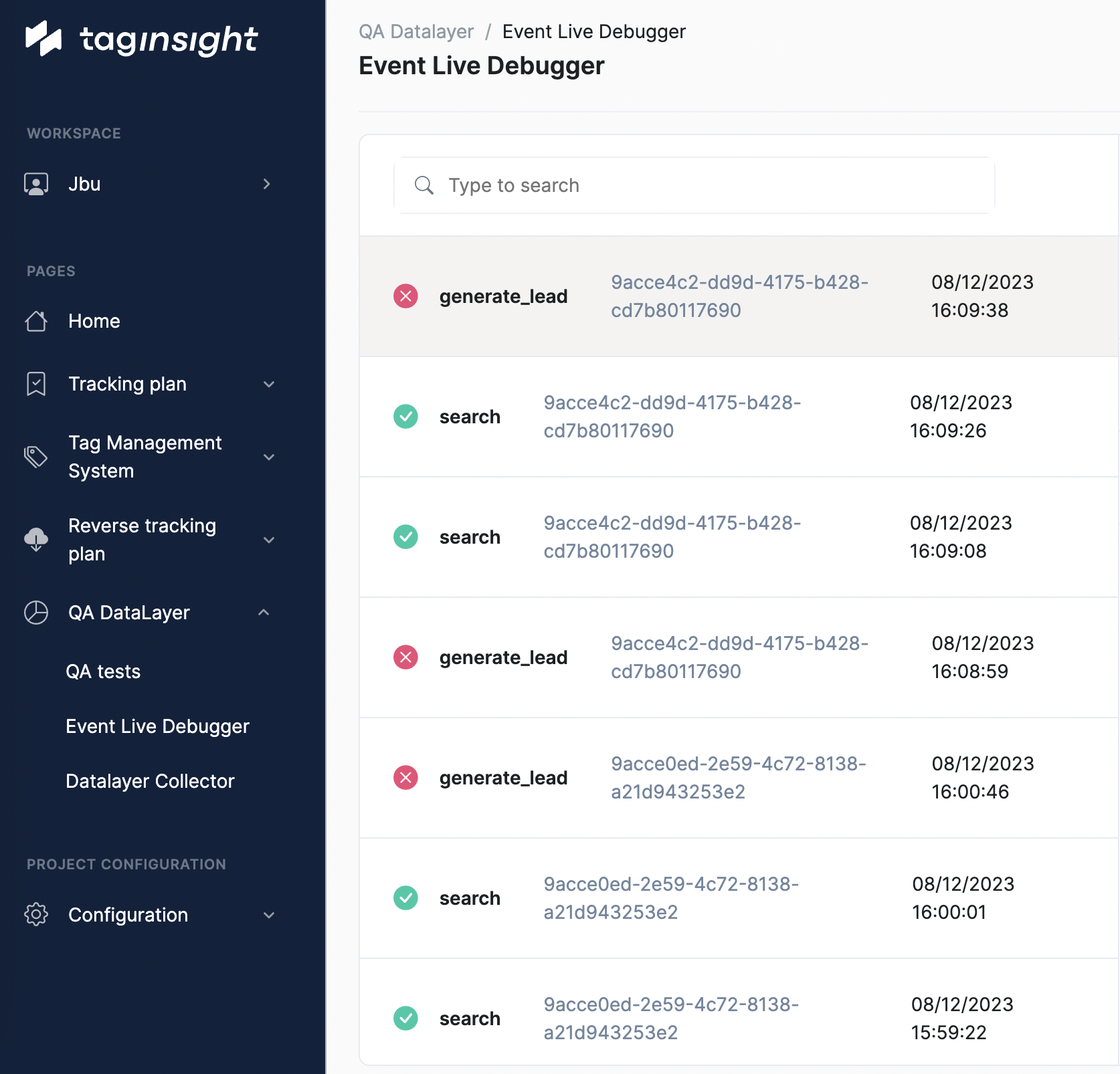 Live debugger view