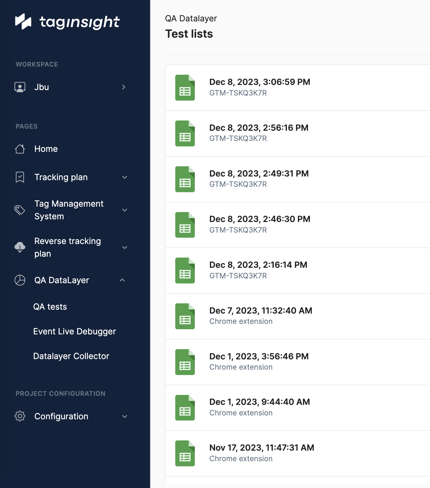 QA tests view